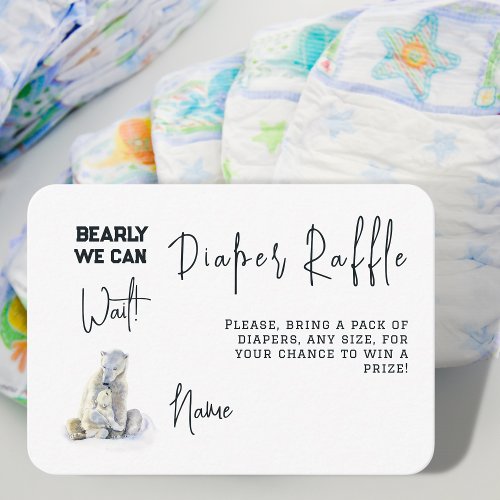Bearly Wait Bear Diaper Raffle Baby Shower Game Enclosure Card