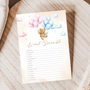 Bearly Wait Bear Gender Reveal Word Scramble Game