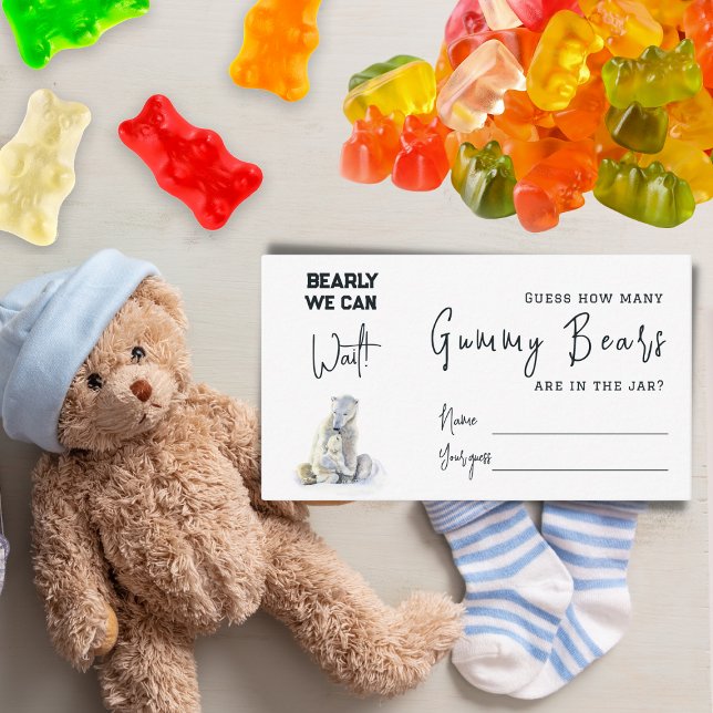 Bearly Wait Bear Guess How Many Baby Shower Game Enclosure Card (Creator Uploaded)