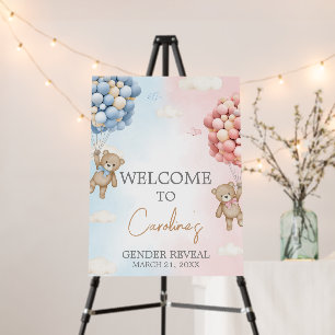 Bearly Wait BearBalloon Gender Reveal Welcome Sign