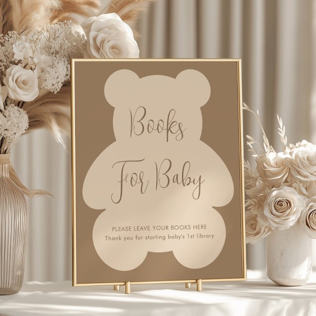 Bearly Wait Beige Baby Shower Books For Baby Poster (Creator Uploaded)