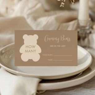 Bearly Wait Beige Guess How Many Gummy Bears Enclosure Card
