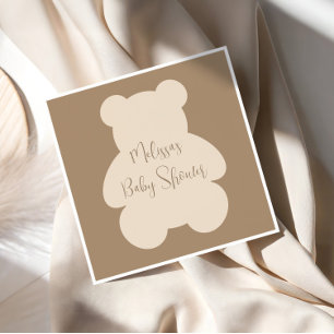 Bearly Wait Beige Teddy Bear Baby Shower Napkins