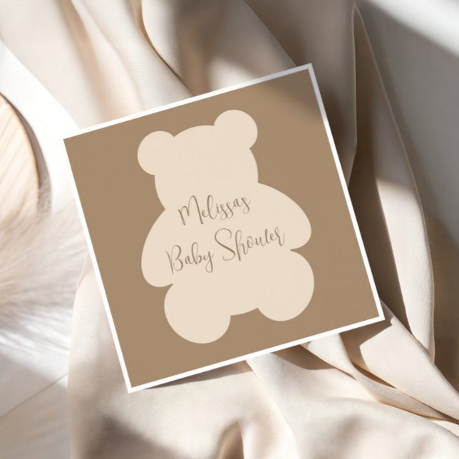 Bearly Wait Beige Teddy Bear Baby Shower Napkins (Creator Uploaded)