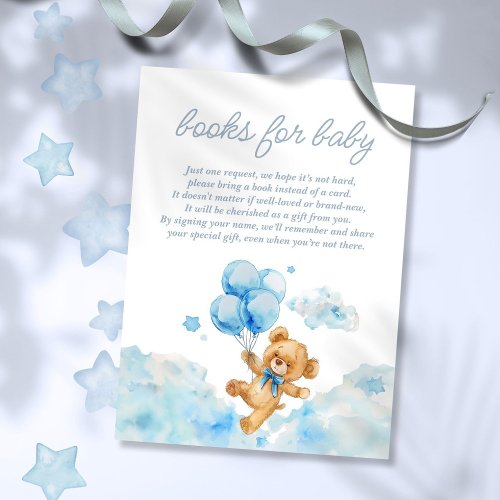 Bearly Wait Blue Baby Books For Baby Request Enclosure Card