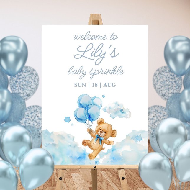 Bearly Wait Blue Baby Shower Sprinkle Welcome Sign (Bearly Wait Blue Baby Shower Sprinkle Welcome Sign)