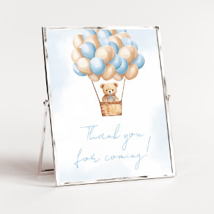 Bearly Wait Blue Hot Air Thank you for Coming Poster