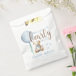 Bearly Wait Blue Teddy Bear Baby Shower Favor Bag