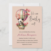 Bearly Wait Blush Pink Panda Floral Baby Shower Invitation (Front)