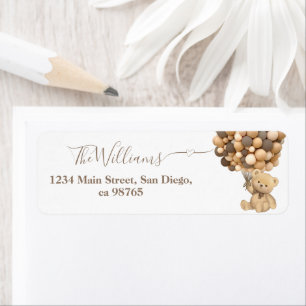 Bearly Wait Boho Balloon Neutral Baby Shower Book Label