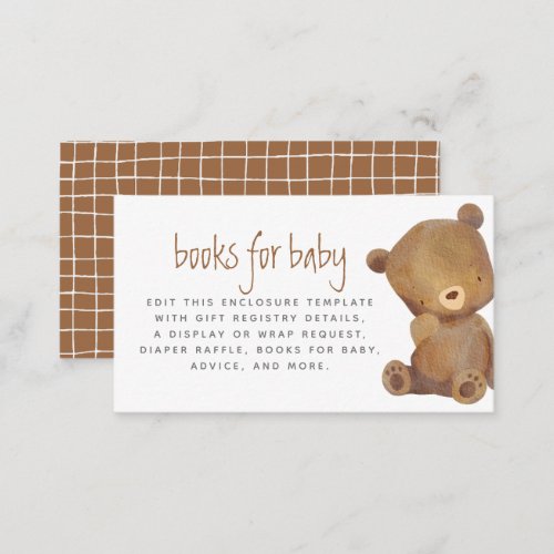Bearly Wait Boho Gender Neutral Baby Shower Enclosure Card