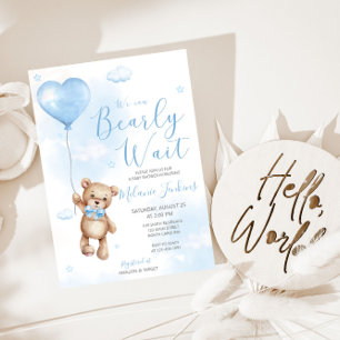 Bearly Wait Boy Baby Shower Invitation