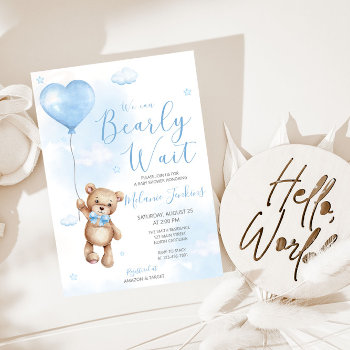 Bearly Wait Boy Baby Shower Invitation by YourMainEvent at Zazzle