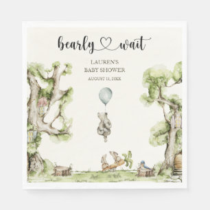 Bearly Wait Boy Baby Shower Woodland Napkins
