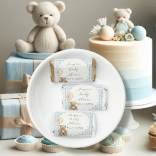 Bearly Wait Boy Teddy Bear Baby Shower Blue White Hershey's Miniatures