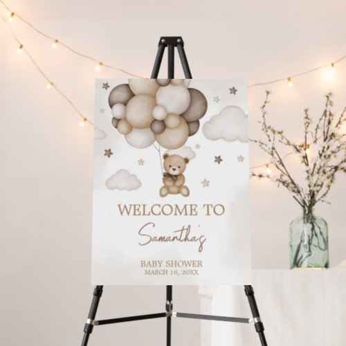 Bearly Wait Brown Balloon Welcome Sign