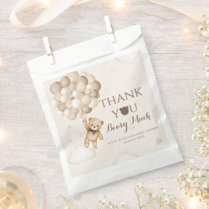 Bearly Wait Brown Bear Balloon Baby Shower  Favor Bag