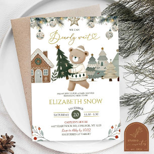 Bearly Wait Christmas Baby Shower Invitation