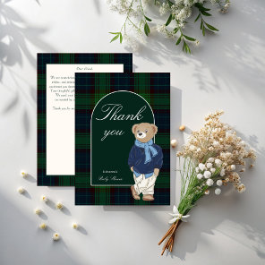 Bearly wait classic plaid baby shower thank you card