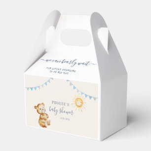 Bearly Wait Cute Bear Watercolor Boys Baby Shower Favor Boxes