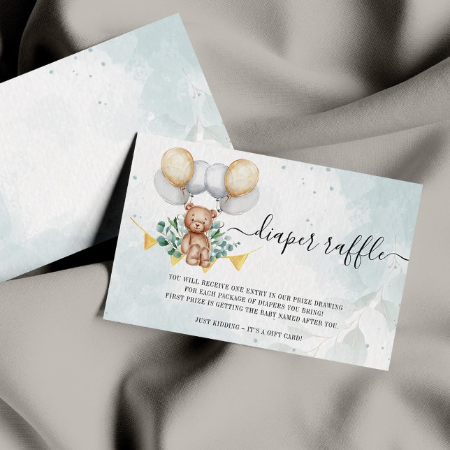 Bearly Wait Diaper Raffle Baby Shower Card (Creator Uploaded)