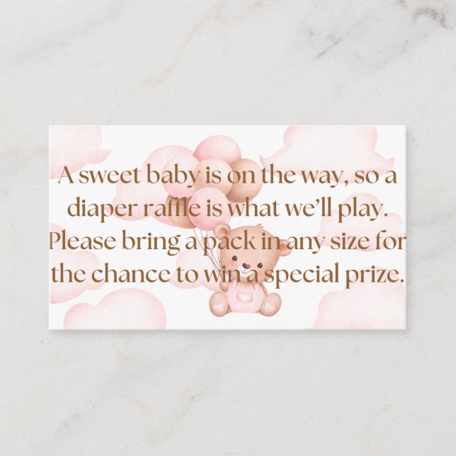 Bearly Wait Diaper Raffle Enclosure Card (Front)