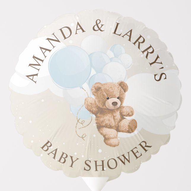 Bearly Wait Dusty Blue Teddy Bear Balloon (Front)