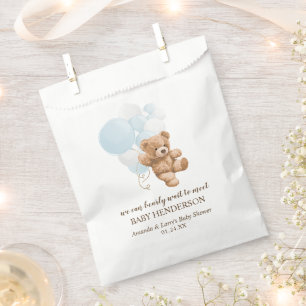 Bearly Wait Dusty Blue Teddy Bear Favor Bag