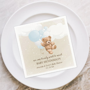 Bearly Wait Dusty Blue Teddy Bear Napkins