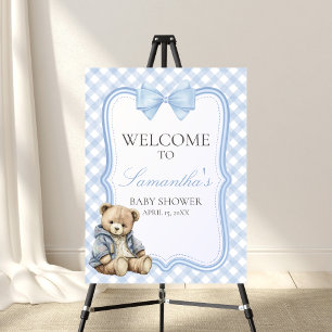 Bearly Wait Elegant Bear Baby Shower Welcome Sign