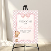 Bearly Wait Elegant Bear Baby Shower Welcome Sign