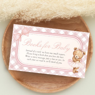 Bearly Wait Elegant Bear Shower Books for Baby Enclosure Card