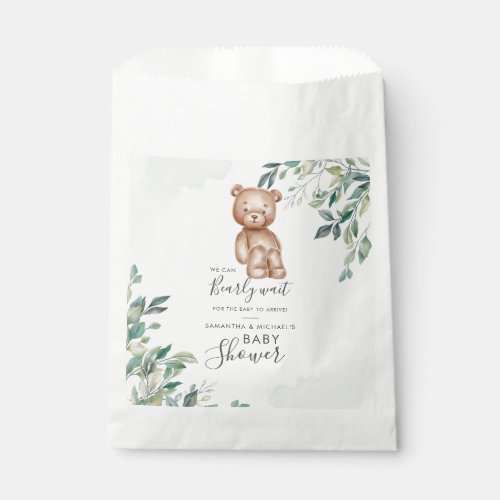 Bearly Wait Eucalyptus Leaves Couples Baby Shower Favor Bag