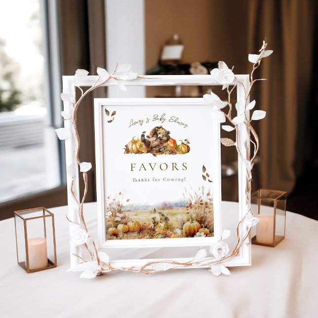 Bearly Wait Fall Woodland Baby Shower Favors Poster (Creator Uploaded)