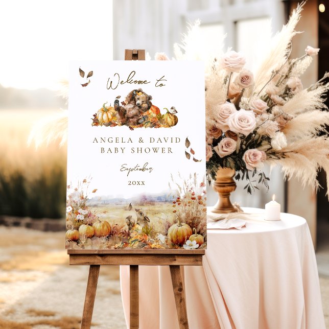 Bearly Wait Fall Woodland Baby Shower Welcome Foam Board (Creator Uploaded)