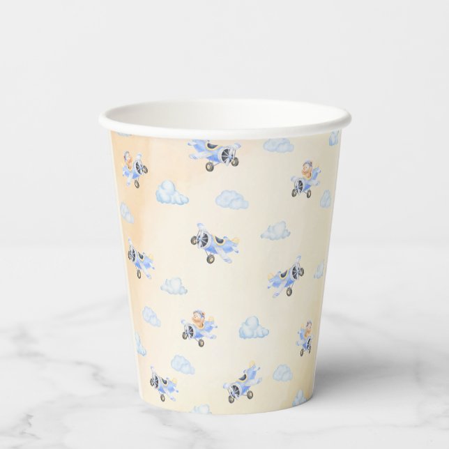 Bearly Wait Flying Bear & Cloud Baby Shower Paper Cups (Back)