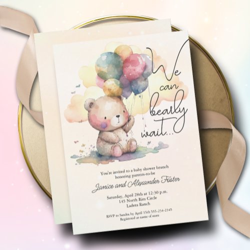 Bearly Wait Gender Neutral Baby Shower Invitation