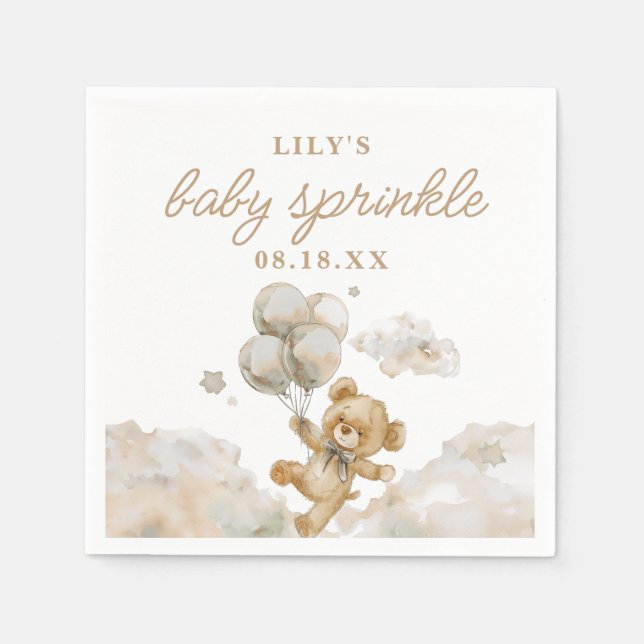 Bearly Wait Gender Neutral Baby Shower Sprinkle Napkins (Front)