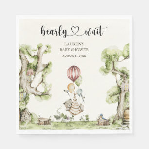 Bearly Wait Gender Neutral Baby Shower Woodland Napkins