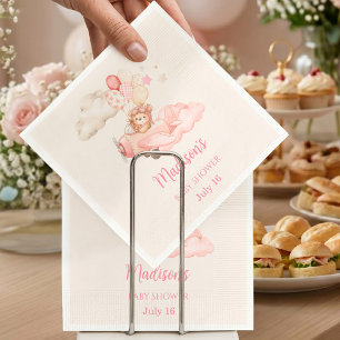 Bearly Wait Girl Aviator Baby Shower Tableware Napkins