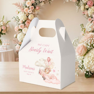 Bearly Wait Girl Baby Shower Gable Favor Boxes
