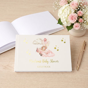 Bearly Wait Girl Baby Shower Keepsake Foil Guest Book