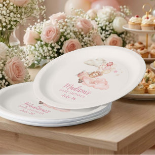 Bearly Wait Girl Baby Shower Tableware Paper Plates