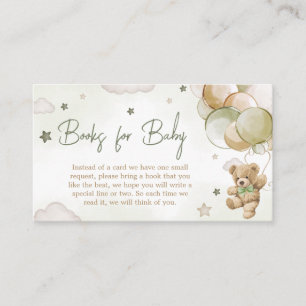 Bearly Wait Green Balloon Books for Baby Enclosure Card