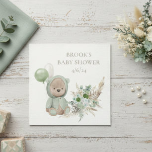 Bearly Wait Green Boho Bear Favor Napkins