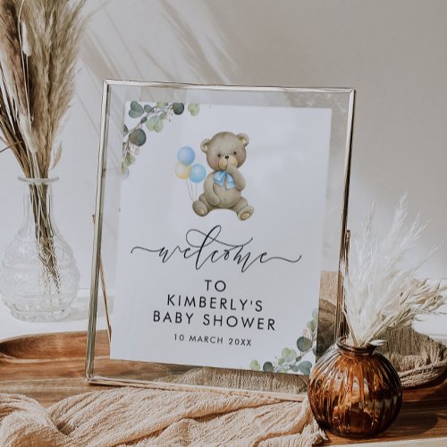 bearly wait greenery baby shower welcome sign