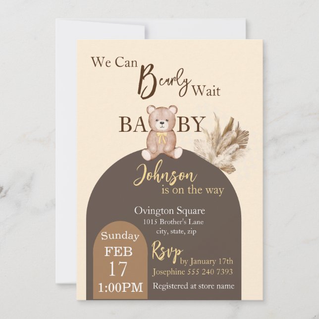 Bearly Wait Invitation (Front)