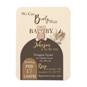 Bearly Wait Invitation Magnet