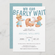 Bearly Wait It's a Boy Teddy Bear Baby Shower