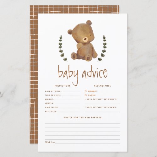 Bearly Wait Leaves Baby Prediction  Advice Game